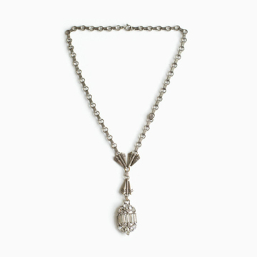 1218-K Women Silver Necklace with CZ Diamond