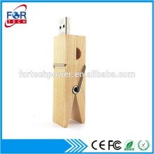 Clip Bamboo USB Portable USE Box Packing;Clothes pegs USB Pendrive