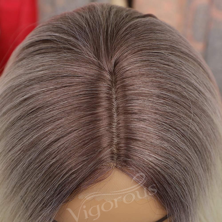 Natural Wave Long Ombre Blonde Middle Part Fiber Synthetic Blend Hair Wig U Part Lace Heat Resistant Black Women Cheap Wholesale