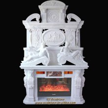 Double Stone Fireplace Mantel