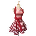 100% cotton black and white striped apron