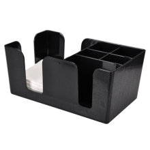 Black ABS Tea Utensil Caddy - Sugar Bag Fork Knife Spoon Nipkin Holder