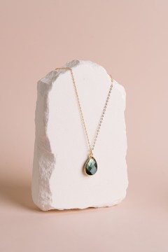 Labradorite Necklace Grey Natural Gemstone Jewelry Necklace