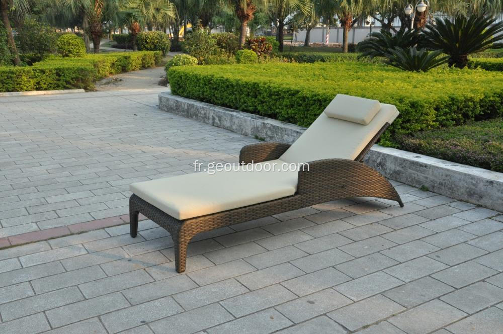 Chaise longue de jardin en aluminium de loisirs populaire