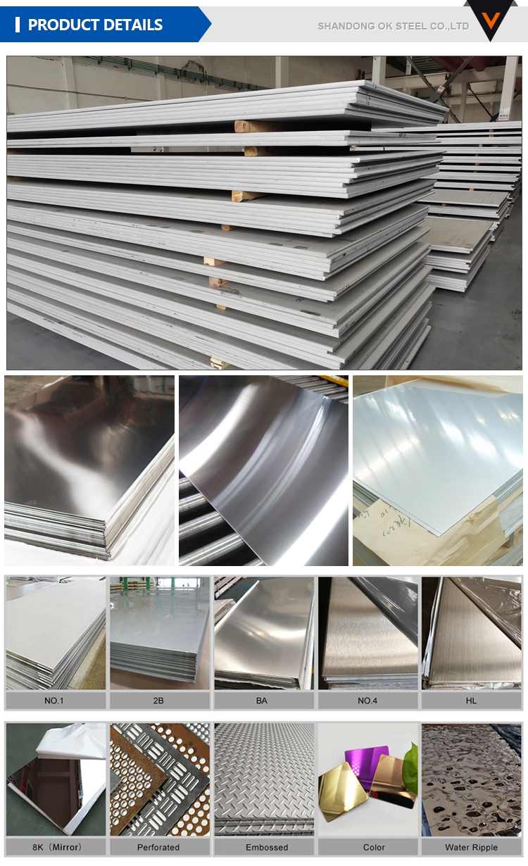 AISI 201 304 316 316l 430 2B BA Stainless Steel Sheet and Plate Manufacturer Price Per Kg