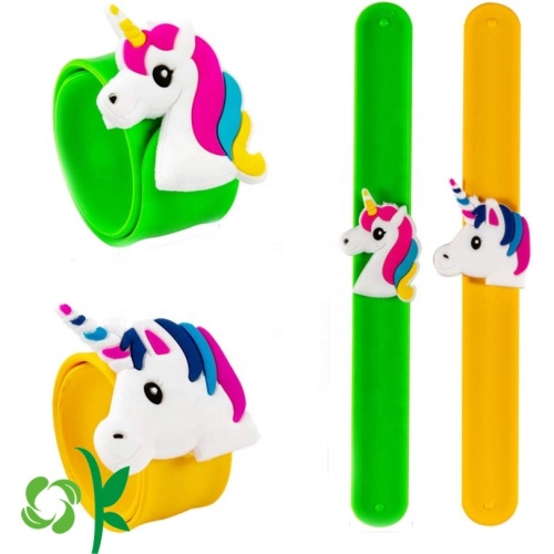 Customized Fashion Unicorn Shape PVC Slap Band