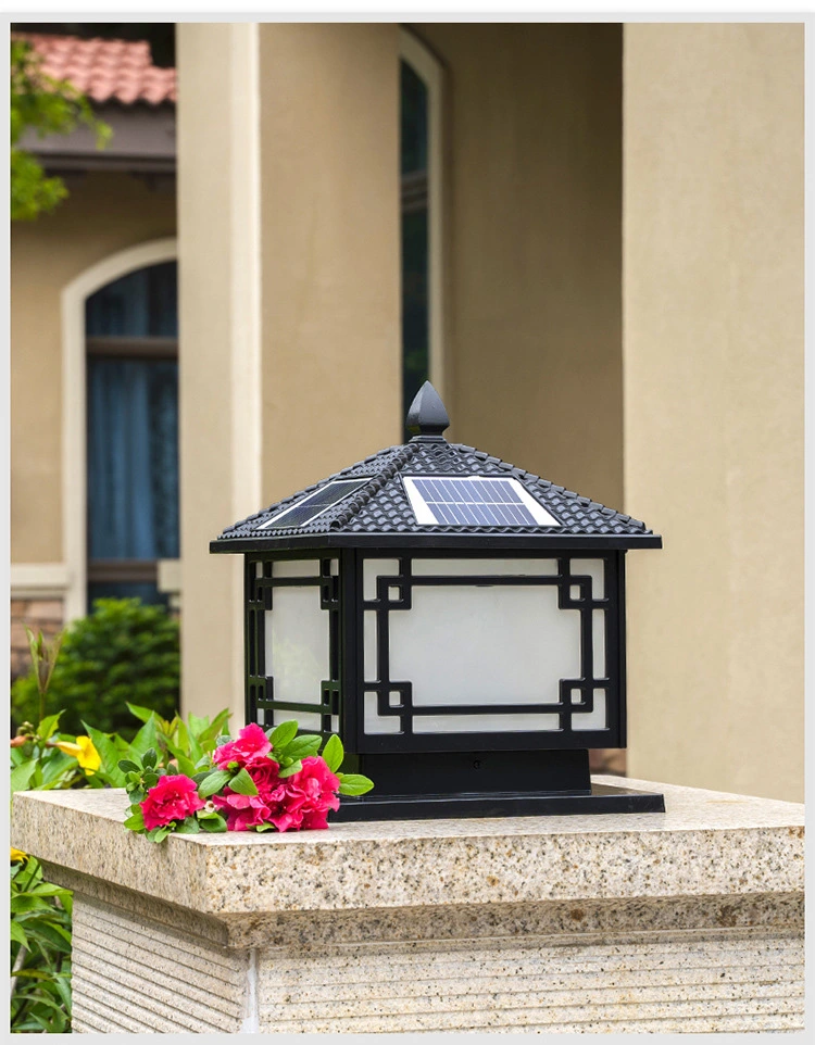 Retro Villa Garden Landscape Door Post Lamp Solar Light