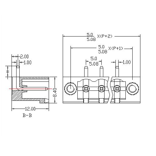 AT2500R-5.0／5.08XXXX-BDSPlug-in Terminal Block Right-Angle WF Pitch5.0／5.08 