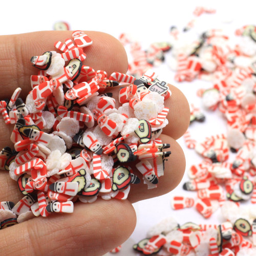 Assortimento 4 * 6MM Tema natalizio Fetta di argilla polimerica Fetta di Natale Holiday Decor Pupazzo di neve Fiocco di neve Babbo Natale Candy Cane Clay Craft