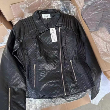Wholesale Women's Biker Jackets: Aniline Leather with Quilted Surplus Fabric