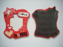 hot sale embossed sparking star special shape 2D engraved soft pvc frame photoes