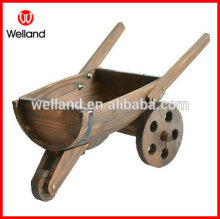 Antique Wooden Wagon Barrel Planters Garden Decorative Flower Carts
