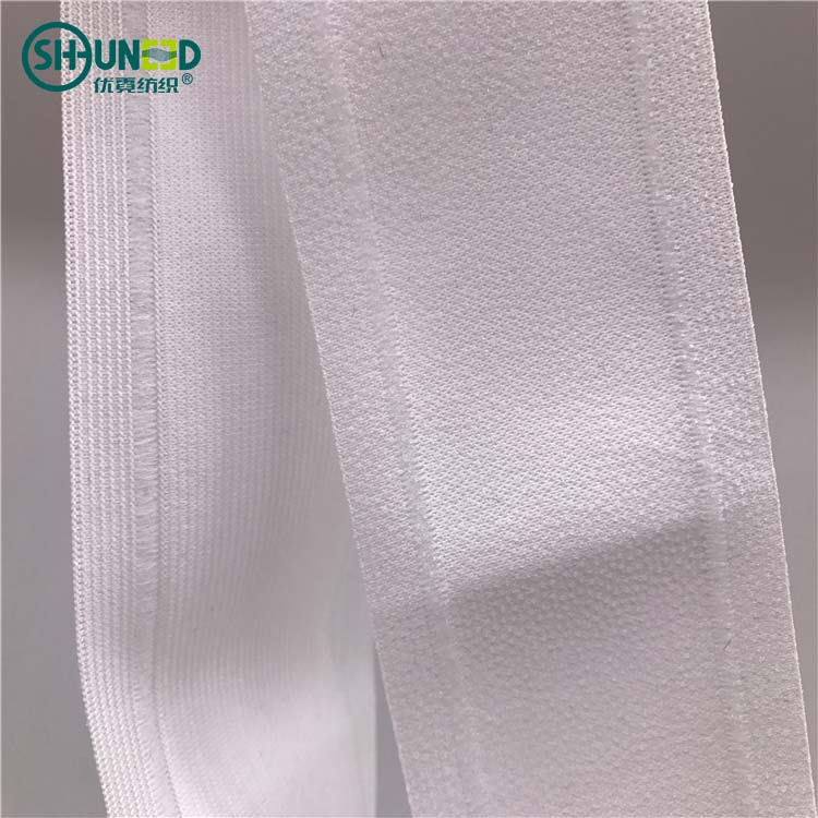 China wholesale hot sell 100% polyester stretch waist band interlining waistband high elastic adhesive dot fuse for Jeans pant