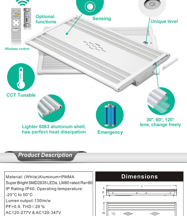 flat linear high bay light Jiangjing