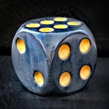 Acrílico sólido 40 mm Jumbo Dnd Dice 6 lados con pieles, grandes dados de D6 de color perlas y piedra de luna, grandes dados de juego de juego de juego