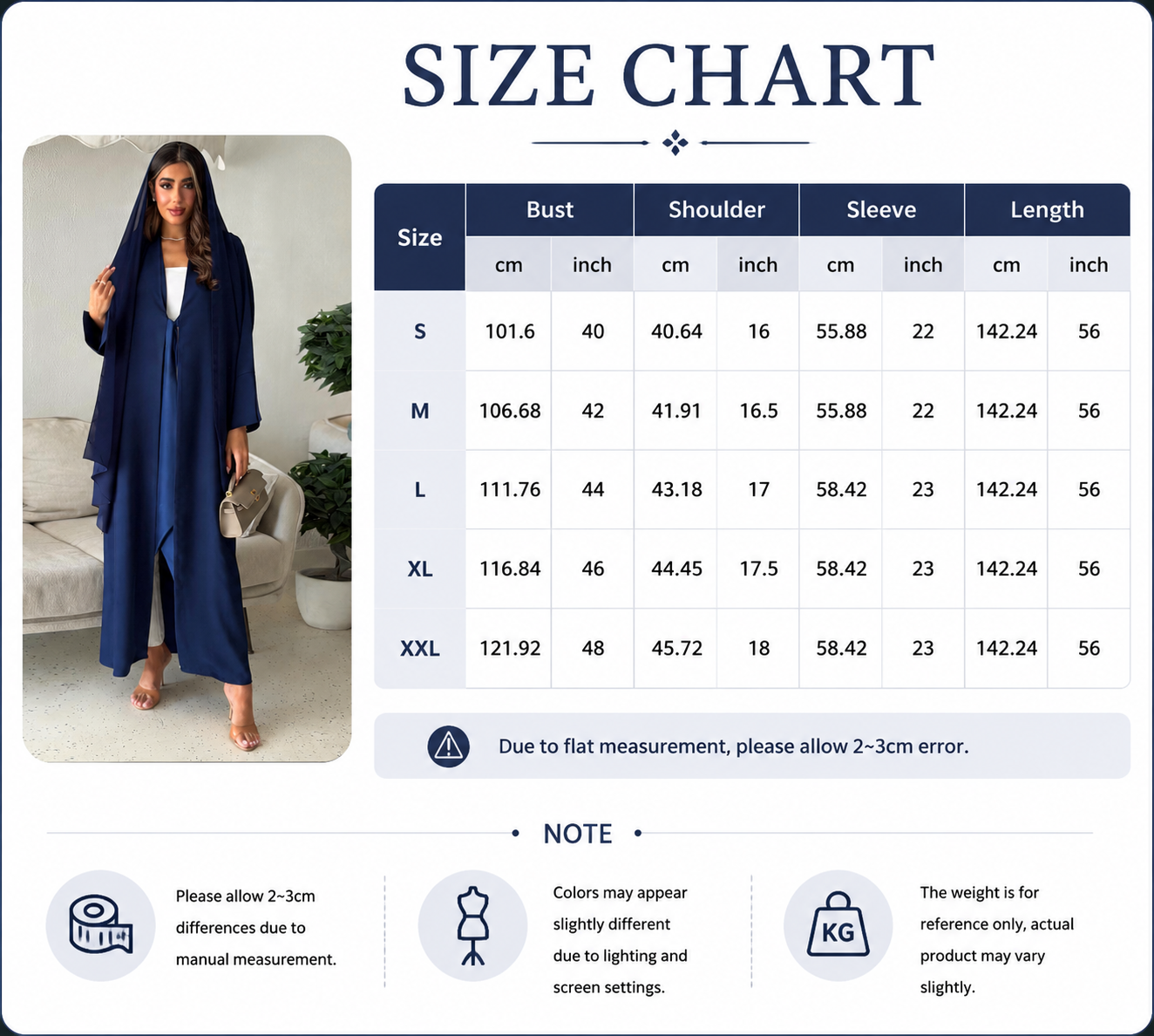 Solid Color Open Abaya with Matching Headscarf Solid Color Open Abaya with Matching Headscarf