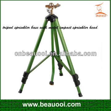 tripod sprinkler base with metal impact sprinkler head