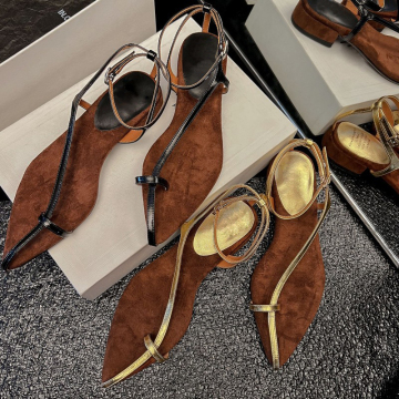 Kemayanni Wholesale Genuine Leather Sandals - Low Heel Women's Sandals with Toe Exposed