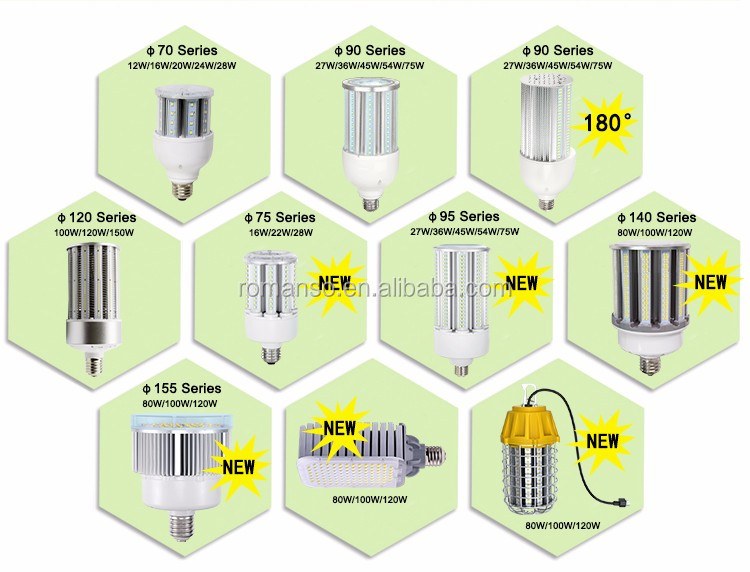 Dlc Listed Led Corn Bulb For Warehouse Light, E27 E40 30W 40W 60W 80W 150W Led Corn Bulb Corn Lamp