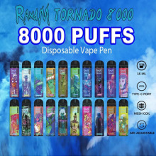 Randm Tornado 8000 Vape descartável de controle de fluxo de ar