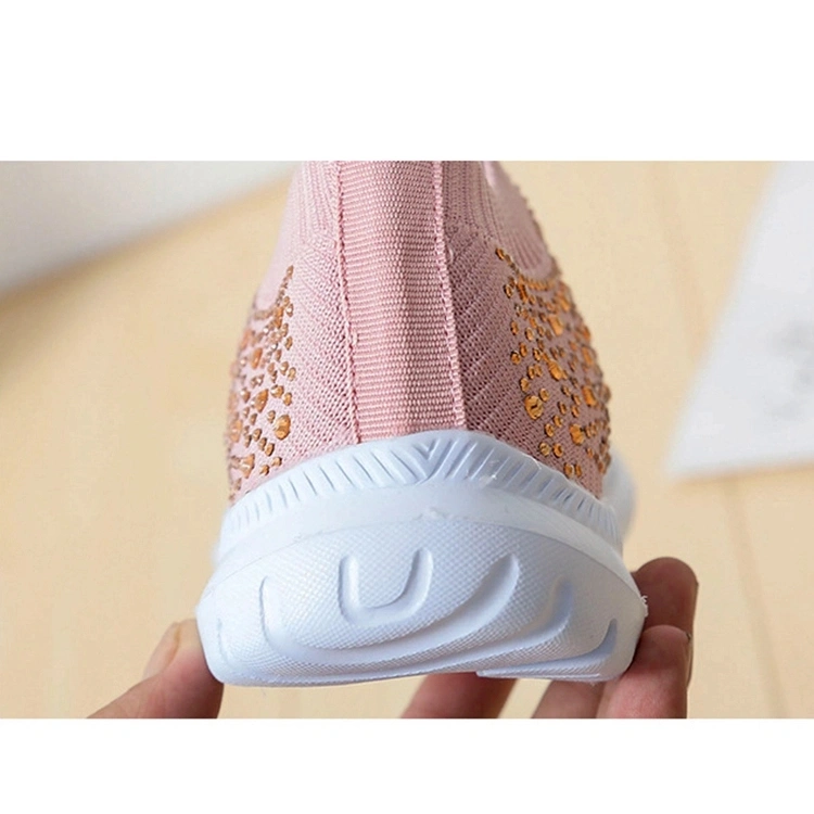 Superstarer Fashion Women Casual Shoes PU Rhinestone Flat Bottom and Shallow Mouth Women Casual Shoes