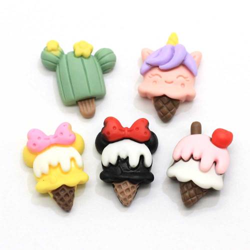 Kawaii Cartoon Cactus Mixed Ice Cream Popsicle Flache Rückseite Harz Cabochons Scrapbooking DIY Schmuck Craft Dekoration Zubehör