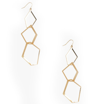 Sporty drop earrings dangling geo hoops,fish hok back earring