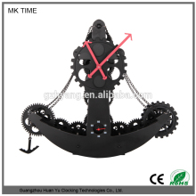 High quality pirate ship shap nautical desk clock with mental for gift