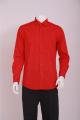 पुरुषों का व्यवसाय आकस्मिक लंबी आस्तीन शर्ट लाल