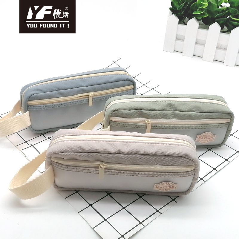 Custom nature style canvas portable ​Pencil Case & bag multifunctional bag