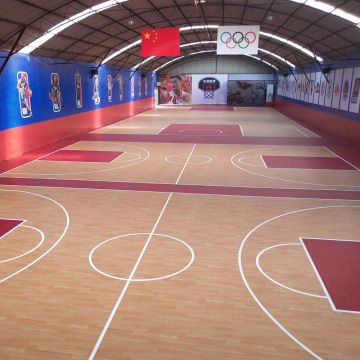 Piso esportivo de PVC interno com certificado FIBA