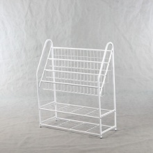 Custom Metal Shoe Shelf with Book Display for Home