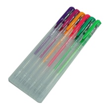 Alta qualidade 6 Pack PP Box Colorful Gel Ink Pen Set (M-1508)