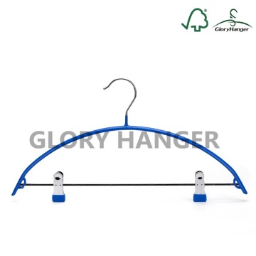 Glory Hanger hot selling non-slip metal hanger,pvc coated metal hanger with clips