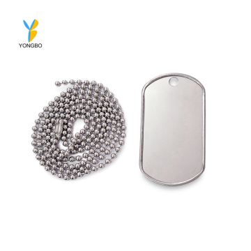 Stainless Steel Dog Tag ID Necklace with Ball Chains