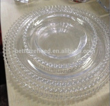 Plain Beaded Glass Charger Plate