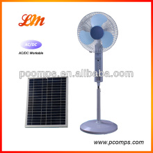 AC & DC Solar emergency rechargeable stand fan with light