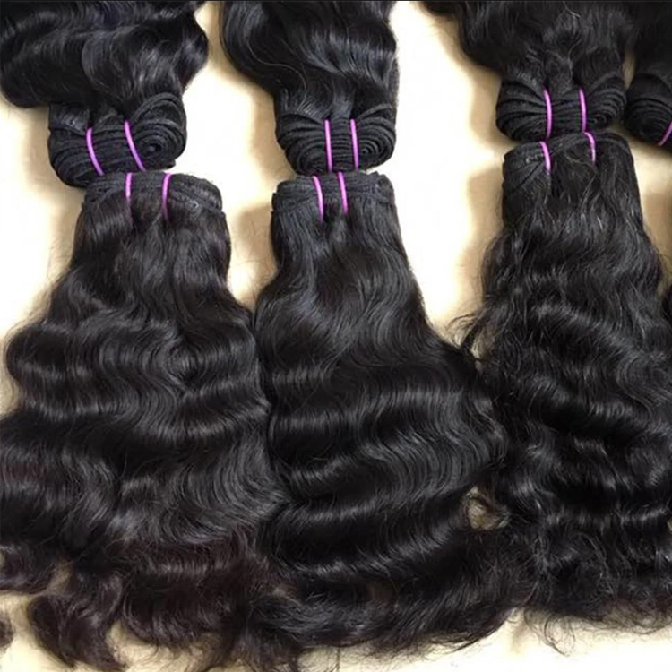 Raw Indian Wavy Hair Bulk Unprocessed Temple Double Drawn Virgin Human Hair Vendor Naturalk Wholesale Raw Hair Weave Extensions