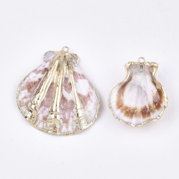 PandaHall Golden Electroplated Spiral Shell Pendant Findings