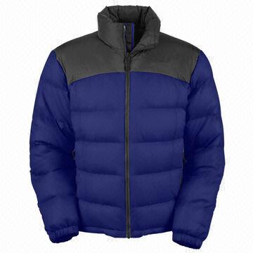 Men's down jacket; quilted goose down coat for 2013 winter, durable fabric with excellent quality