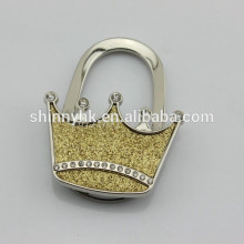 Textured Metal Crown Shape Handbag Bag Purse Hanger Table
