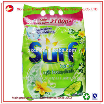 Plastic flexible packaging bag for laundry detergent powder packaging