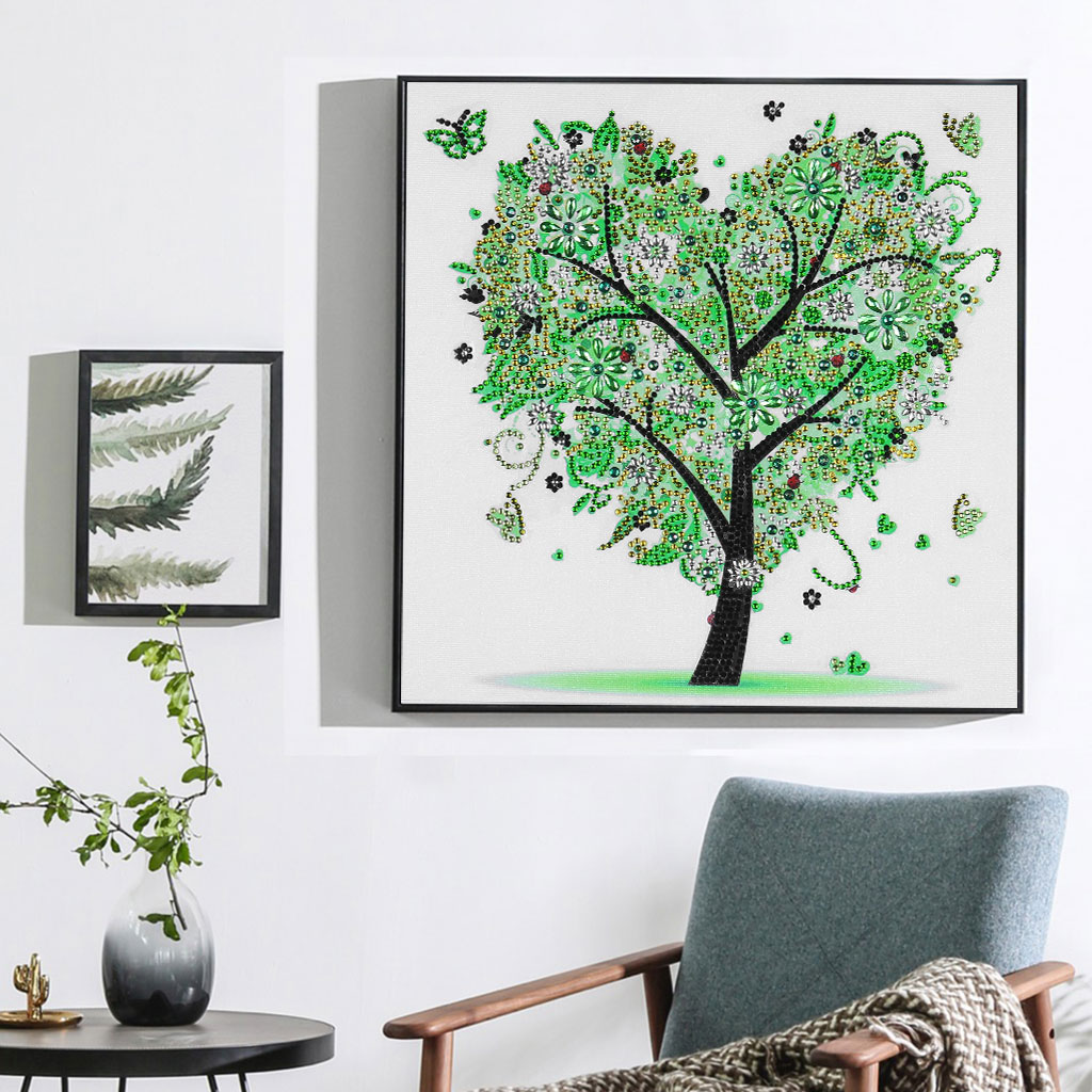 Heart Tree Canvas Wall Art 5d Crystal Diamond Painting for Home Decoration