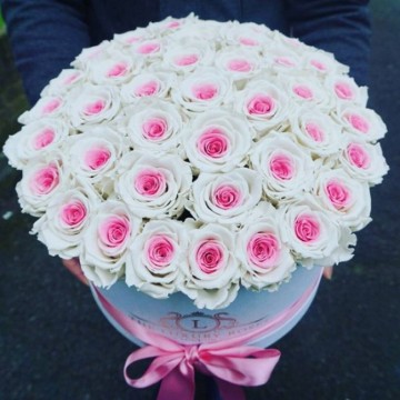 White cylinder rose flower box