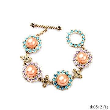 2016 Latest Desing Fashion Jewelry Bracelet, Pearl Flower Bracelet, Crystal Bracelet