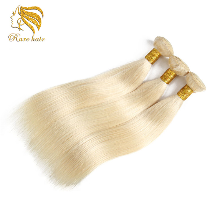 Lsy Virgin Remy Eurasian Hair Cabelo Color Wefted Bundles Blonde 613 Human Hair Weave, Platinum White Hair WEAVING >=20%