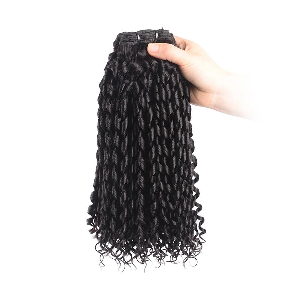 Factory  Fast Shipping 100%Human Hair 16a Double drawn Grades Indian  Hair Telephone Curl   Bundles