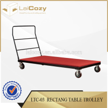 Hotel table trolley/ restaurant used table trolley/ metal with four wheels carts for retangular table