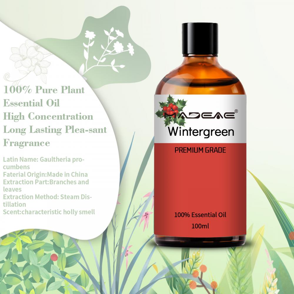 Vendre à chaud 100% Extrait de plante Pure Huile essentielle Wintergreen