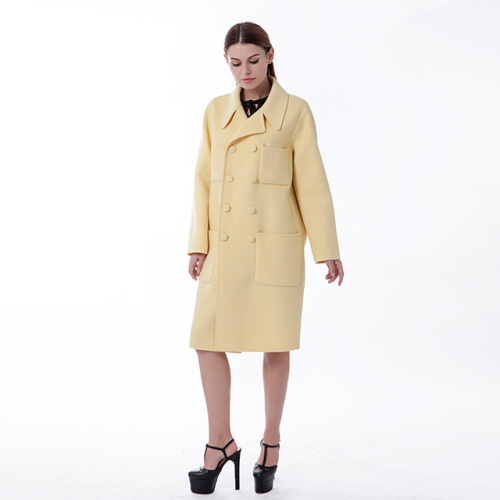 New yellow cashmere overcoat